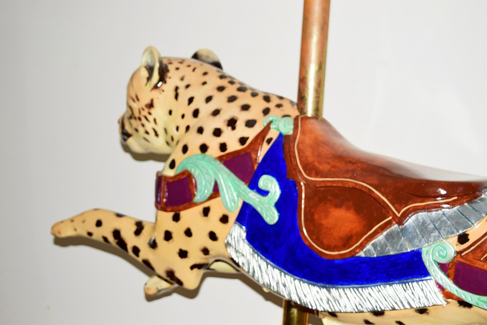 Carousel Cheetah Hand Crafted and Painted by Carousel Magic in Mansfield, Ohio