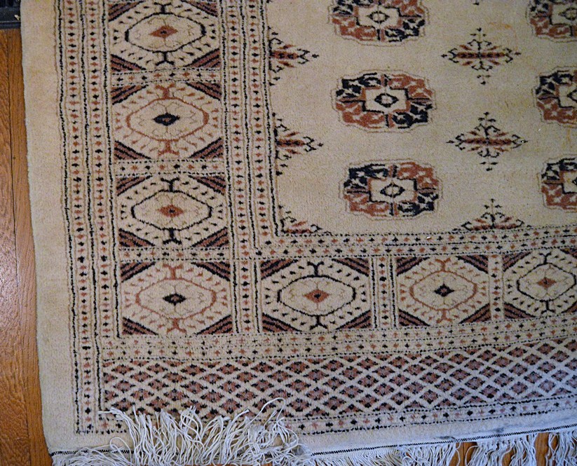 Hand-Knotted Wool Bokhara Rug