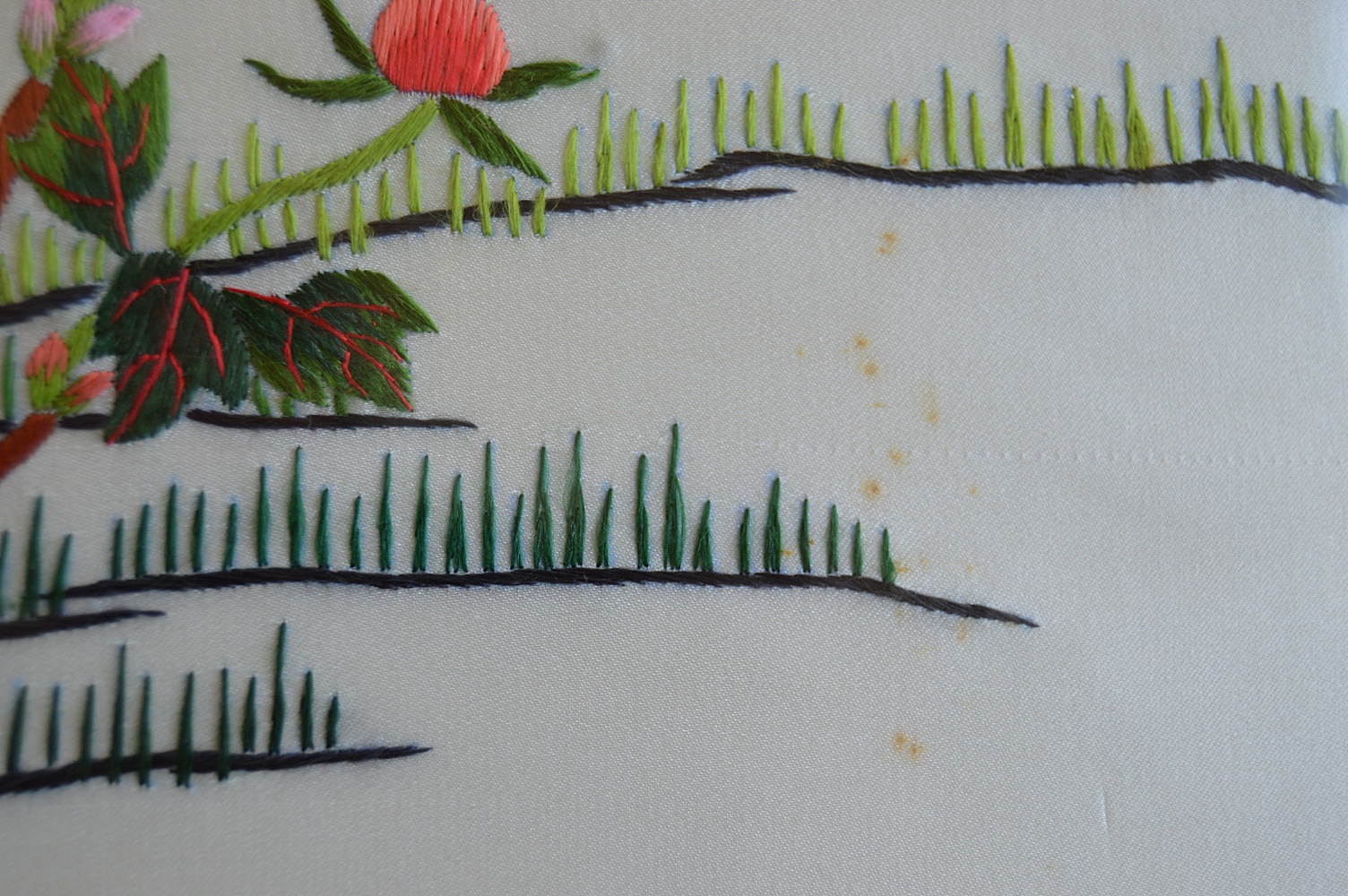 Framed Chinese Embroidered Textile, Signed