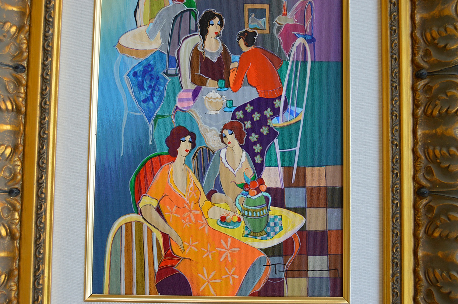 Signed Itzchak Tarkay Serigraph on Canvas