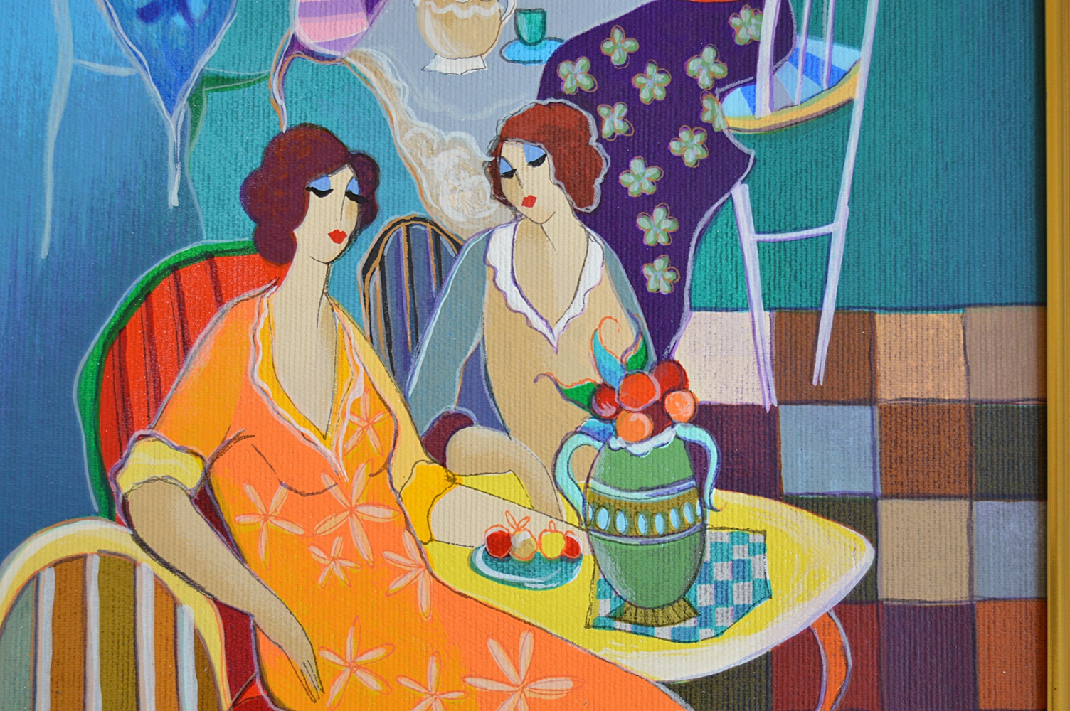 Signed Itzchak Tarkay Serigraph on Canvas