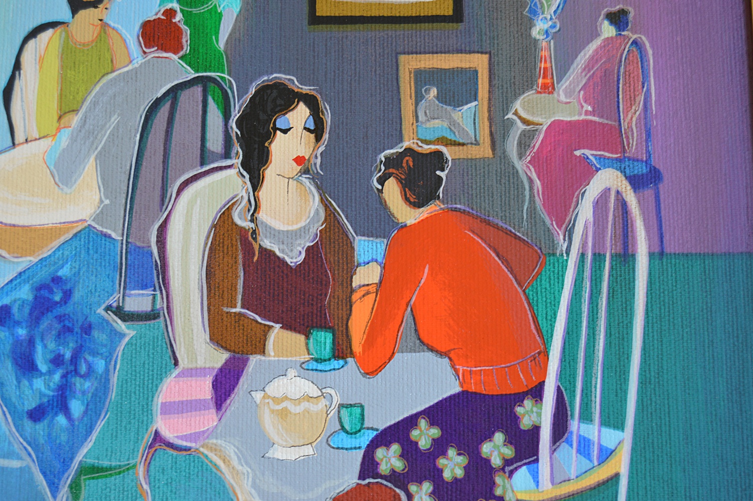 Signed Itzchak Tarkay Serigraph on Canvas