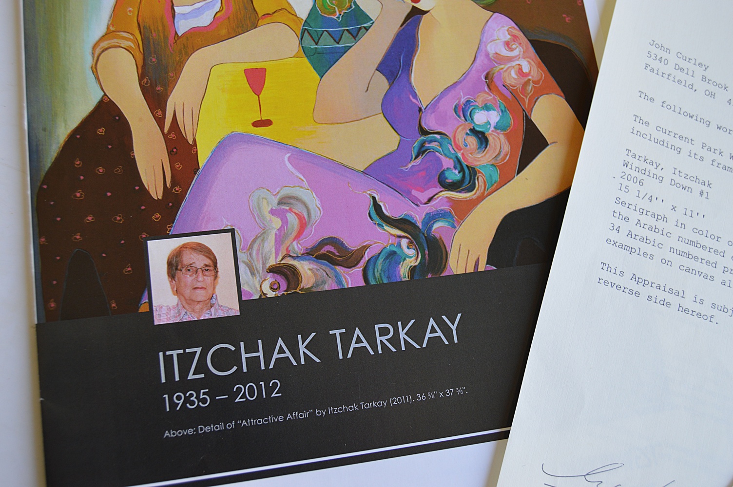 Signed Itzchak Tarkay Serigraph on Canvas