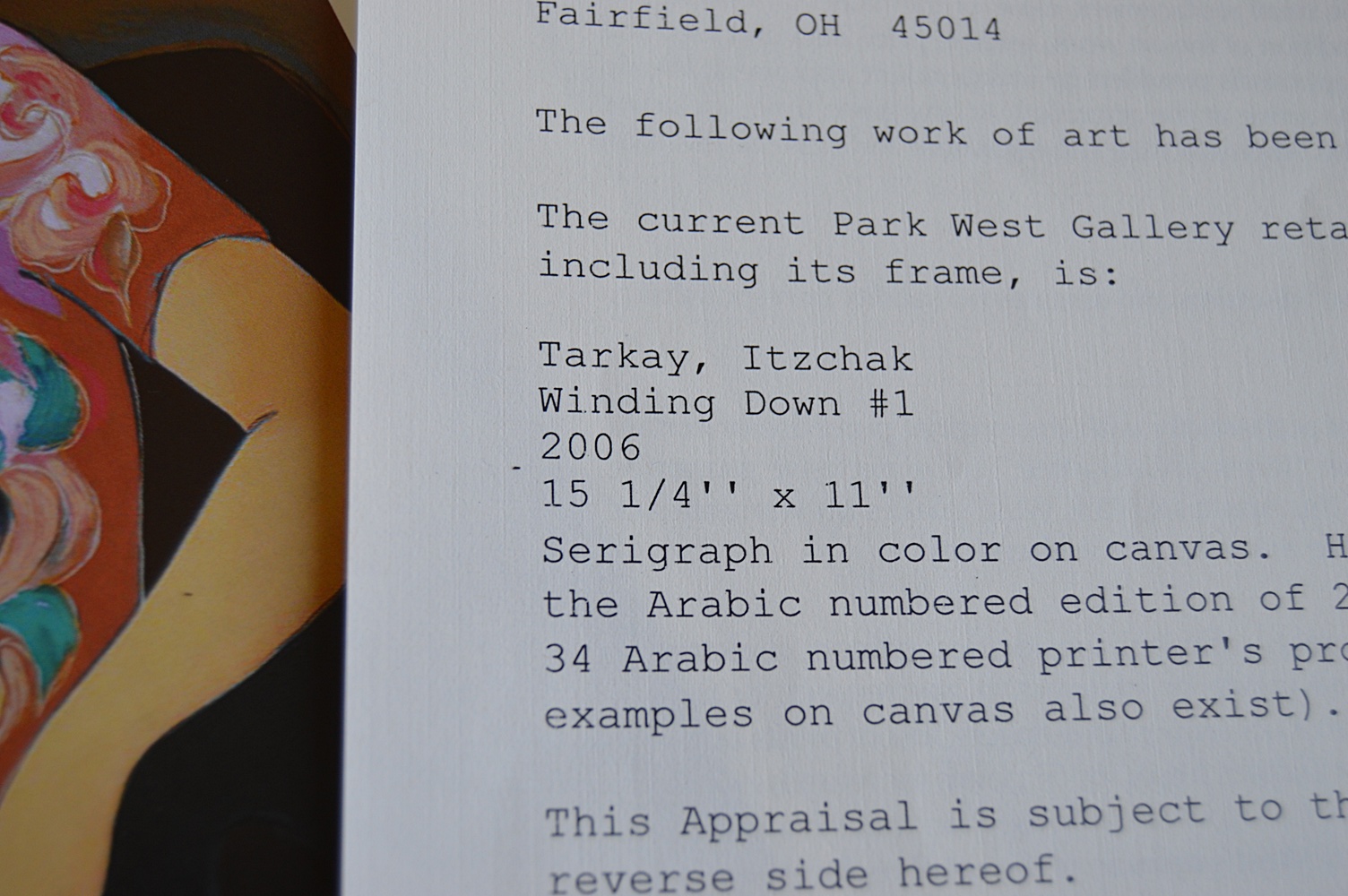 Signed Itzchak Tarkay Serigraph on Canvas