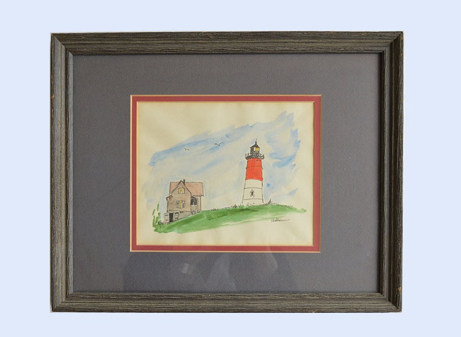 Pair of Original Signed Coastal Watercolors