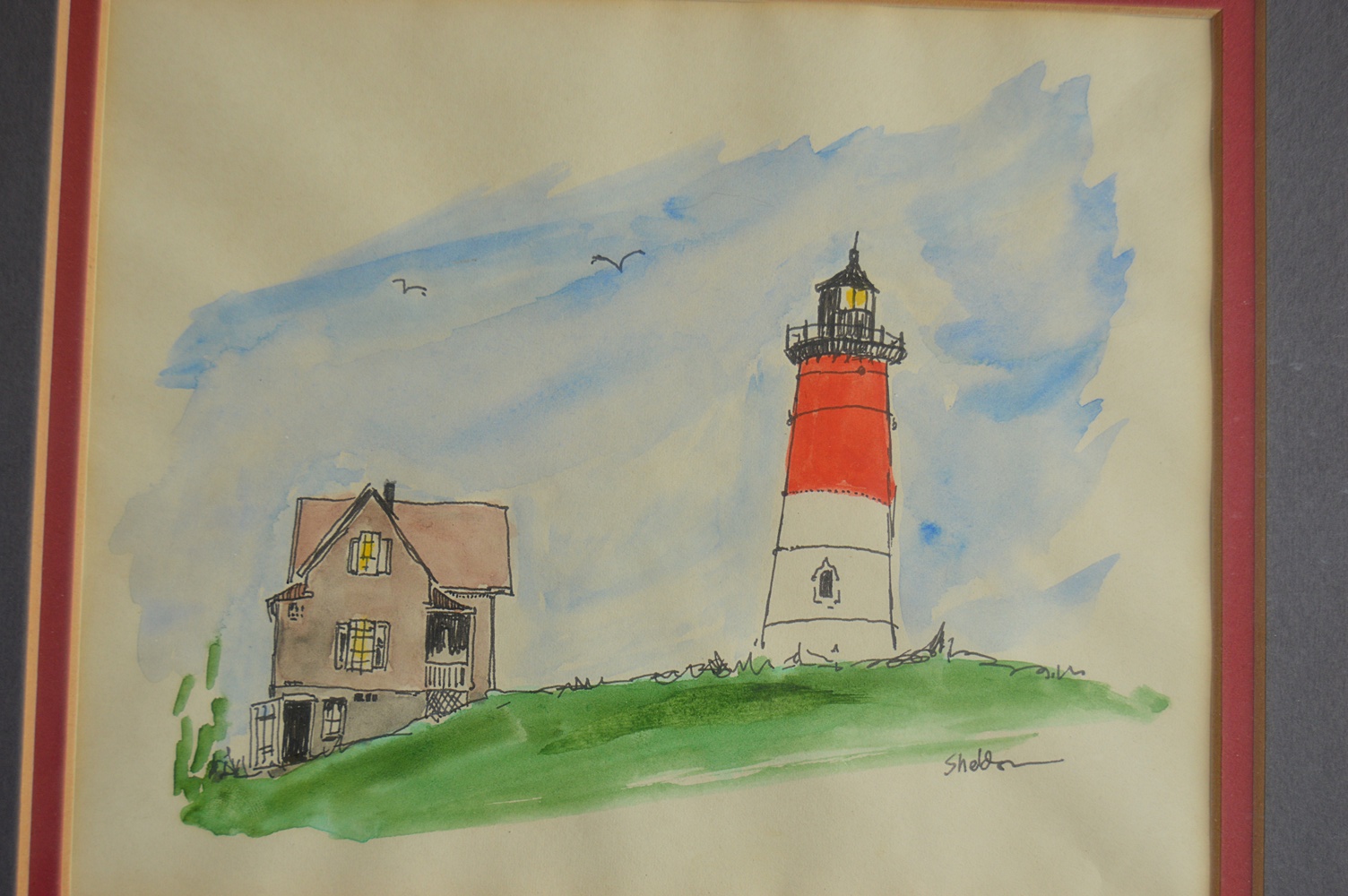 Pair of Original Signed Coastal Watercolors
