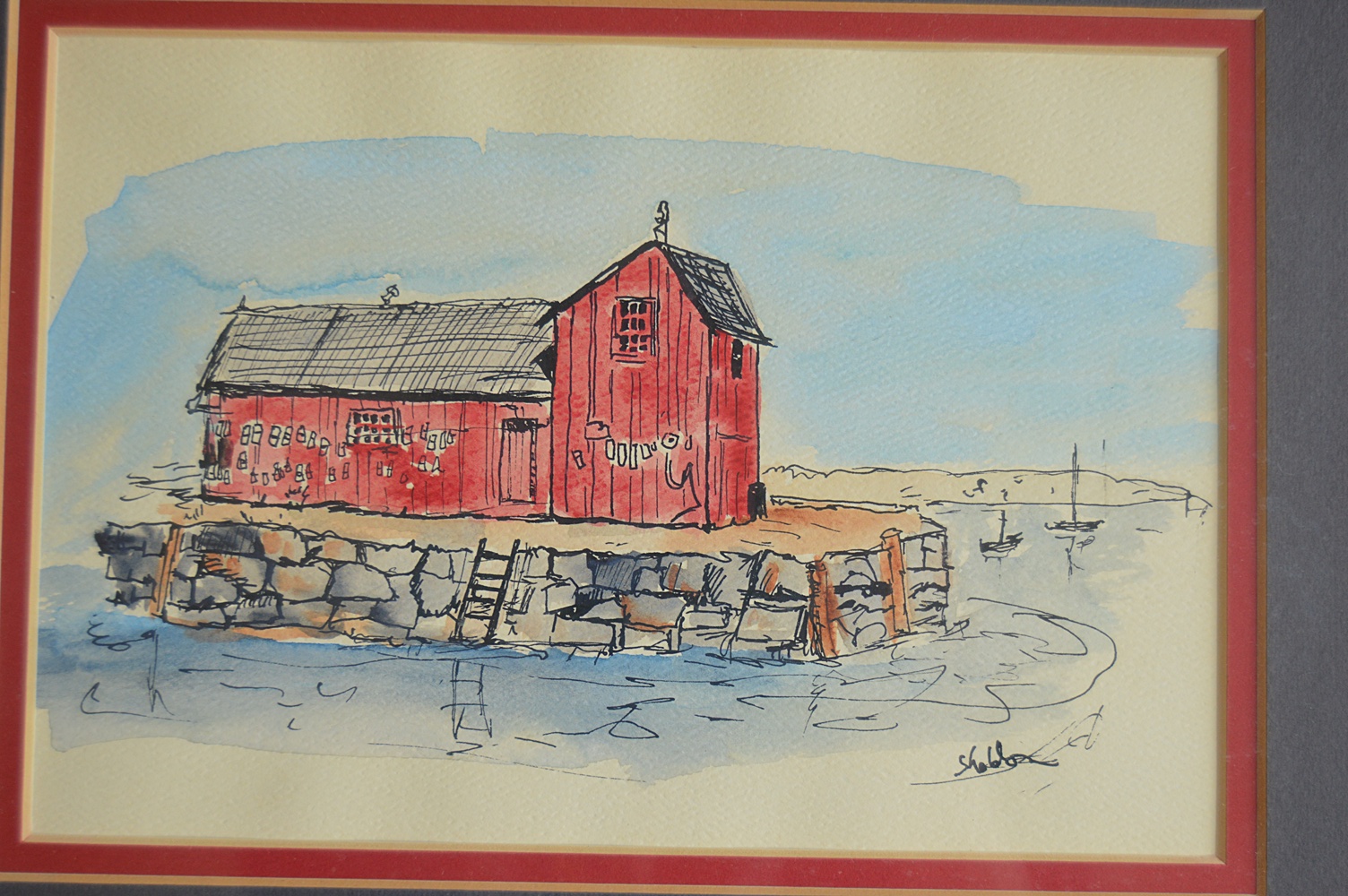 Pair of Original Signed Coastal Watercolors