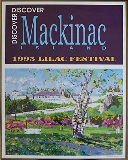 Six Framed Mackinac Island Posters