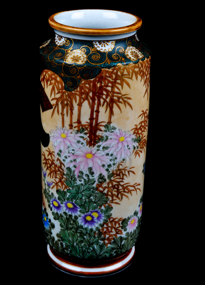 Antique Circa 1890 Meiji Era Kutani Taniguchi Sei Vase