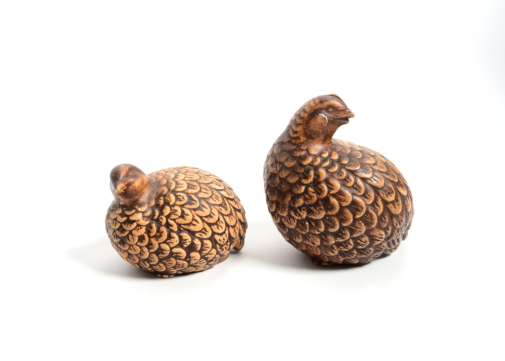 Pair of Ceramic Partridge Figurines