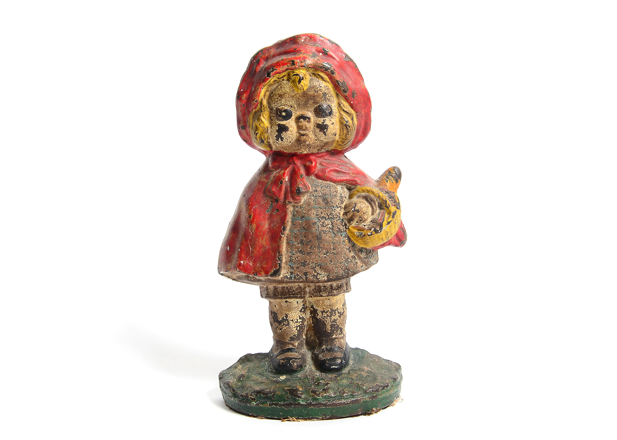 Antique Cast Iron Little Red Riding Hood Doorstopper
