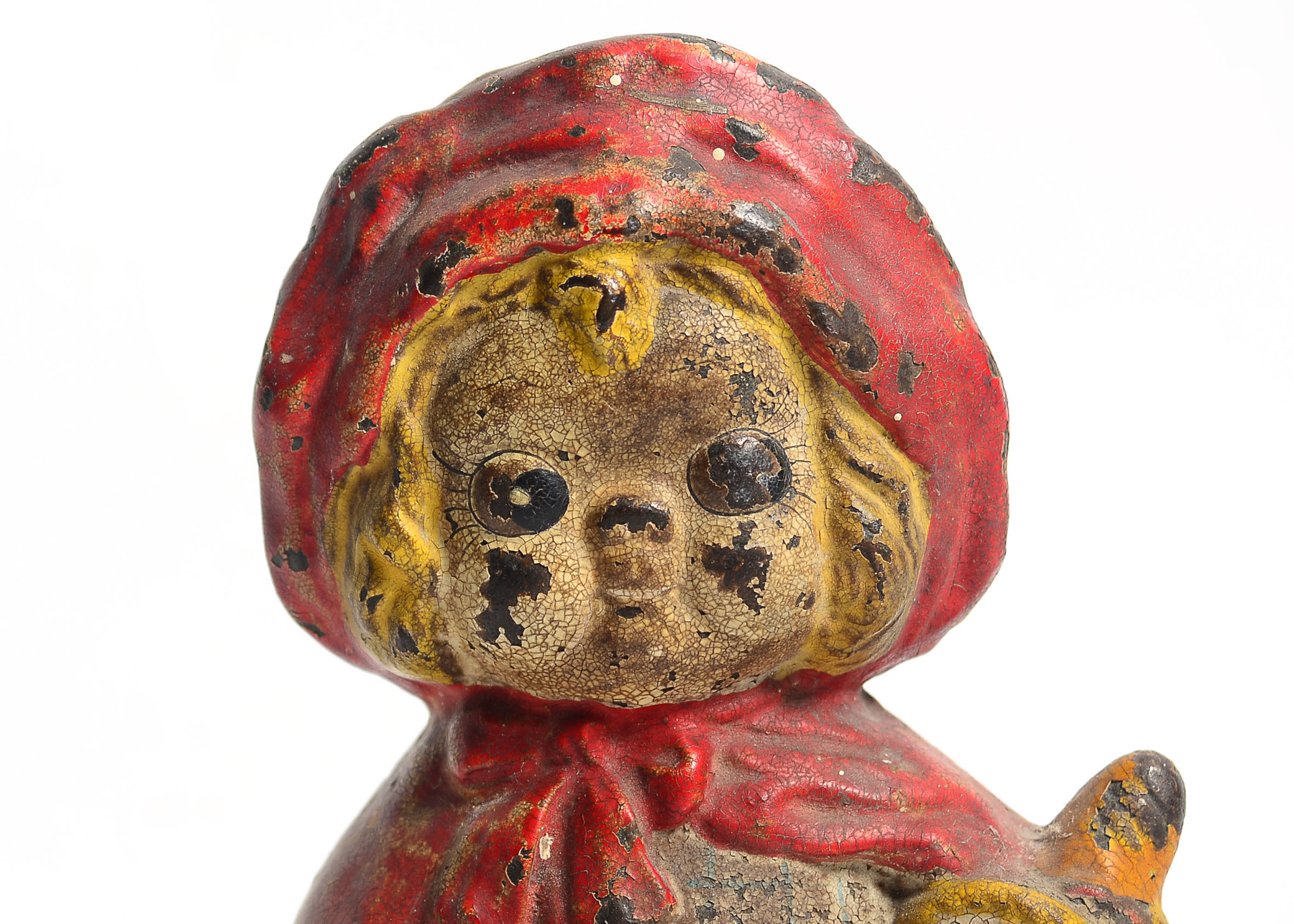 Antique Cast Iron Little Red Riding Hood Doorstopper