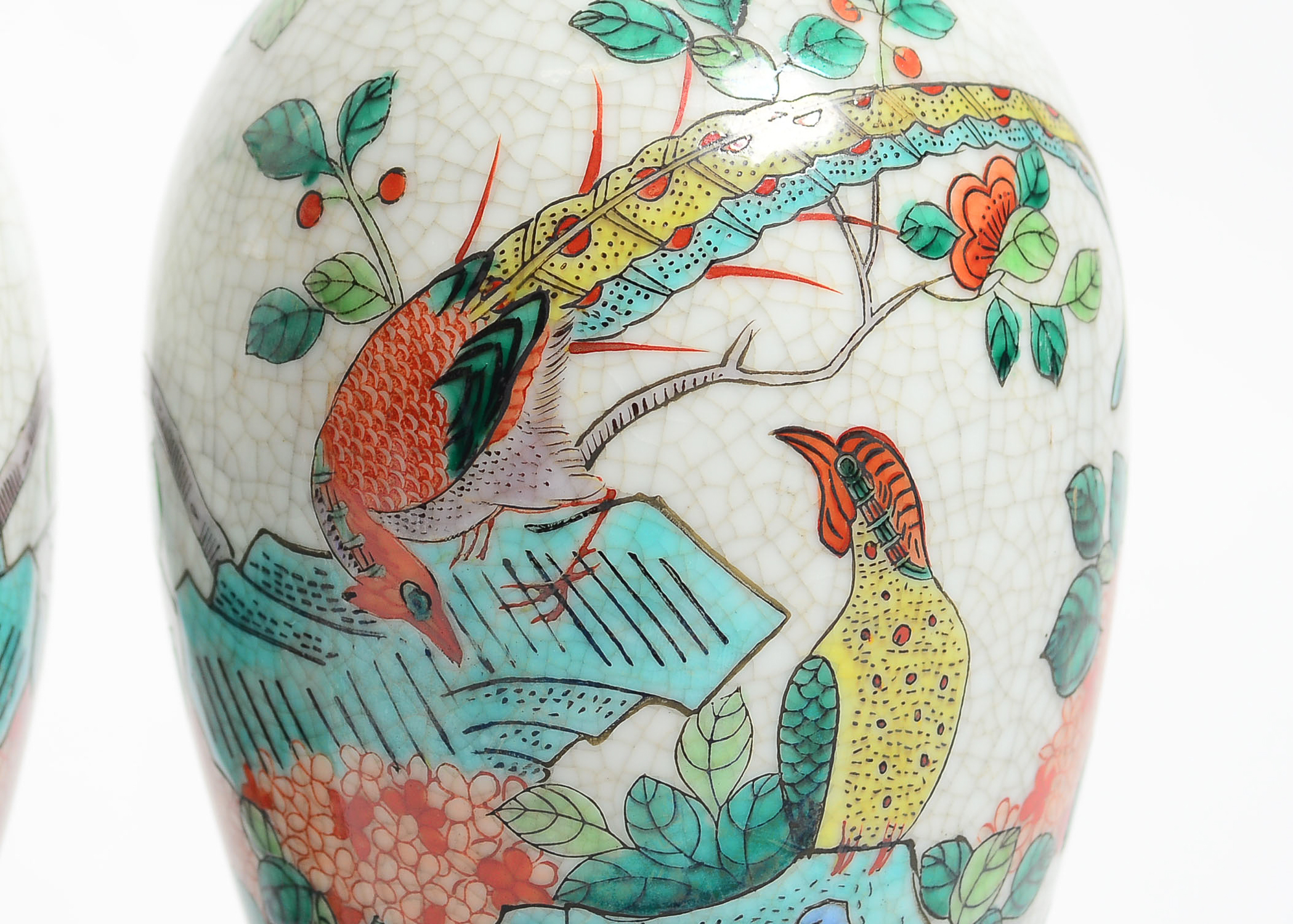 Pair of Hand Painted Porcelain Vases