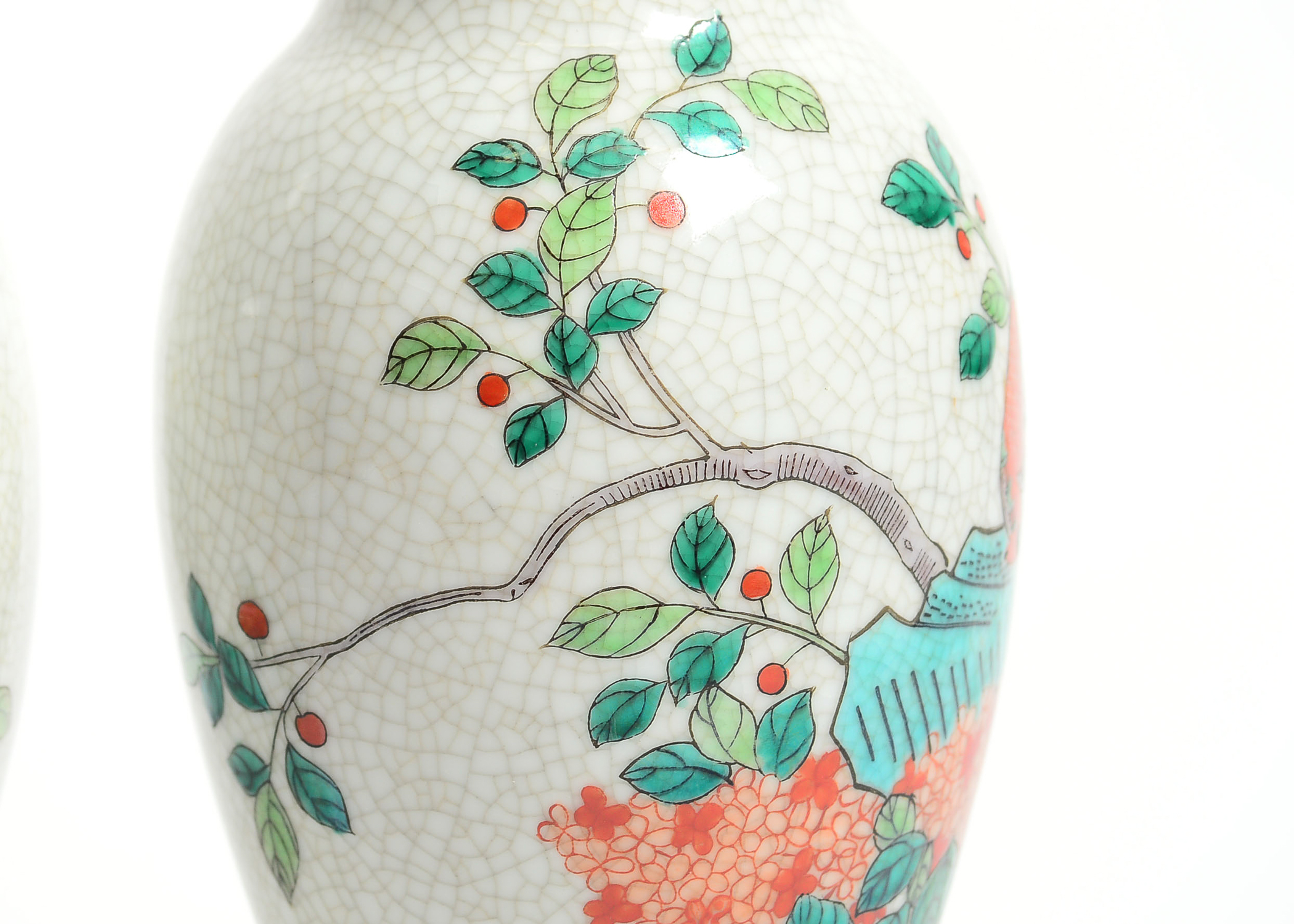 Pair of Hand Painted Porcelain Vases