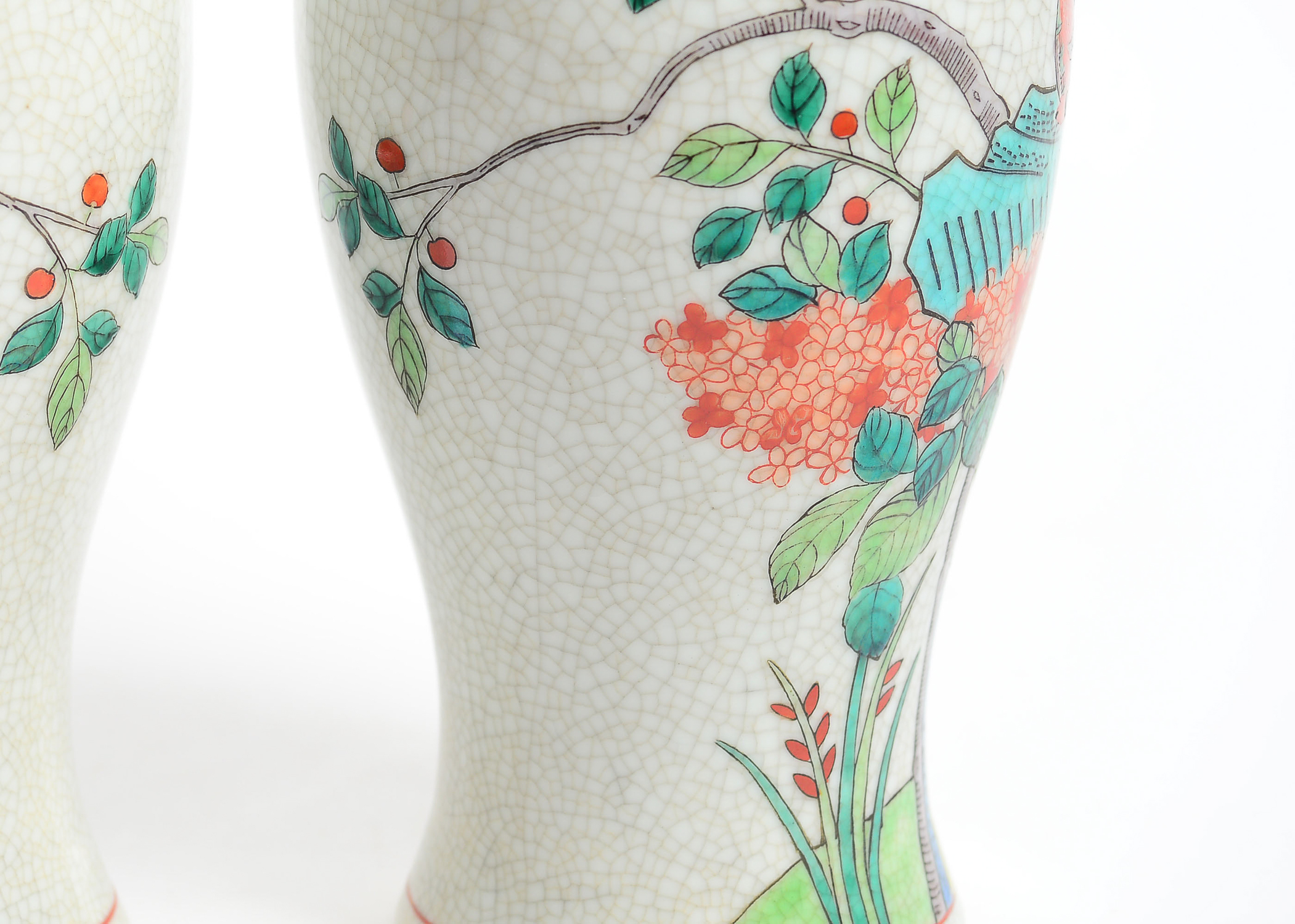 Pair of Hand Painted Porcelain Vases