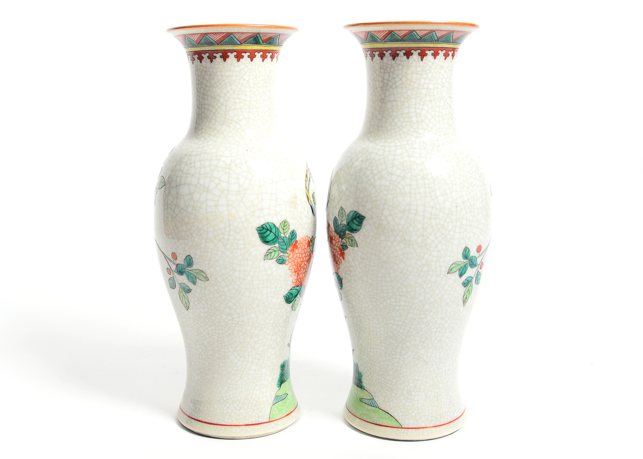 Pair of Hand Painted Porcelain Vases