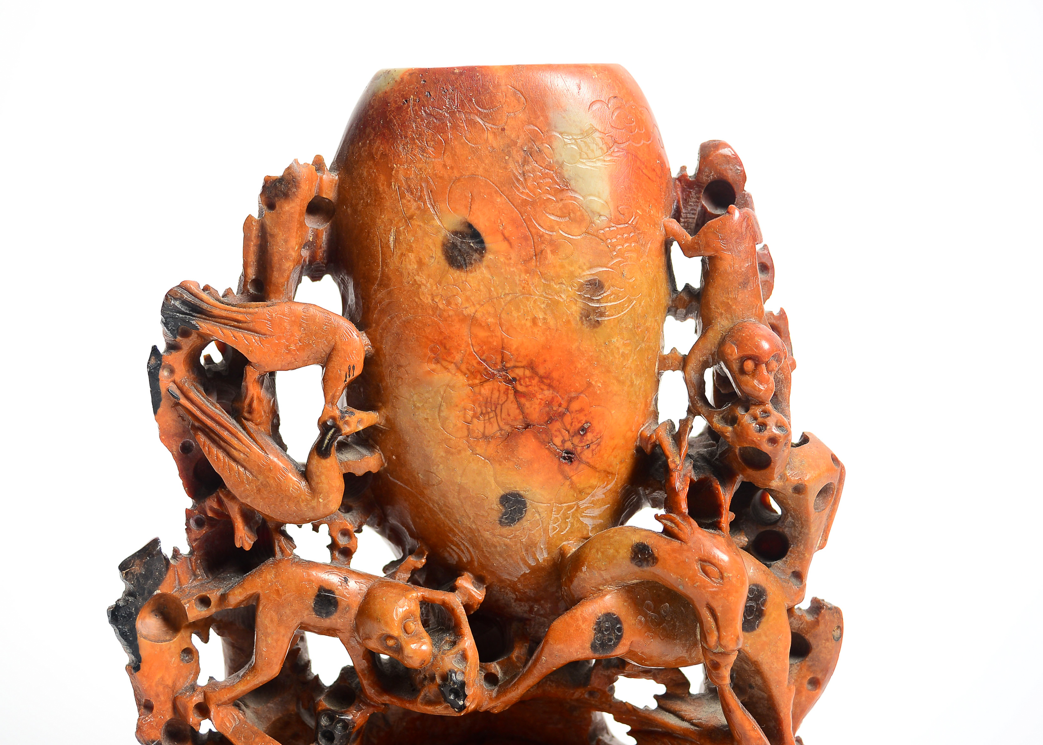 Carved Soapstone Japanese Sculpture