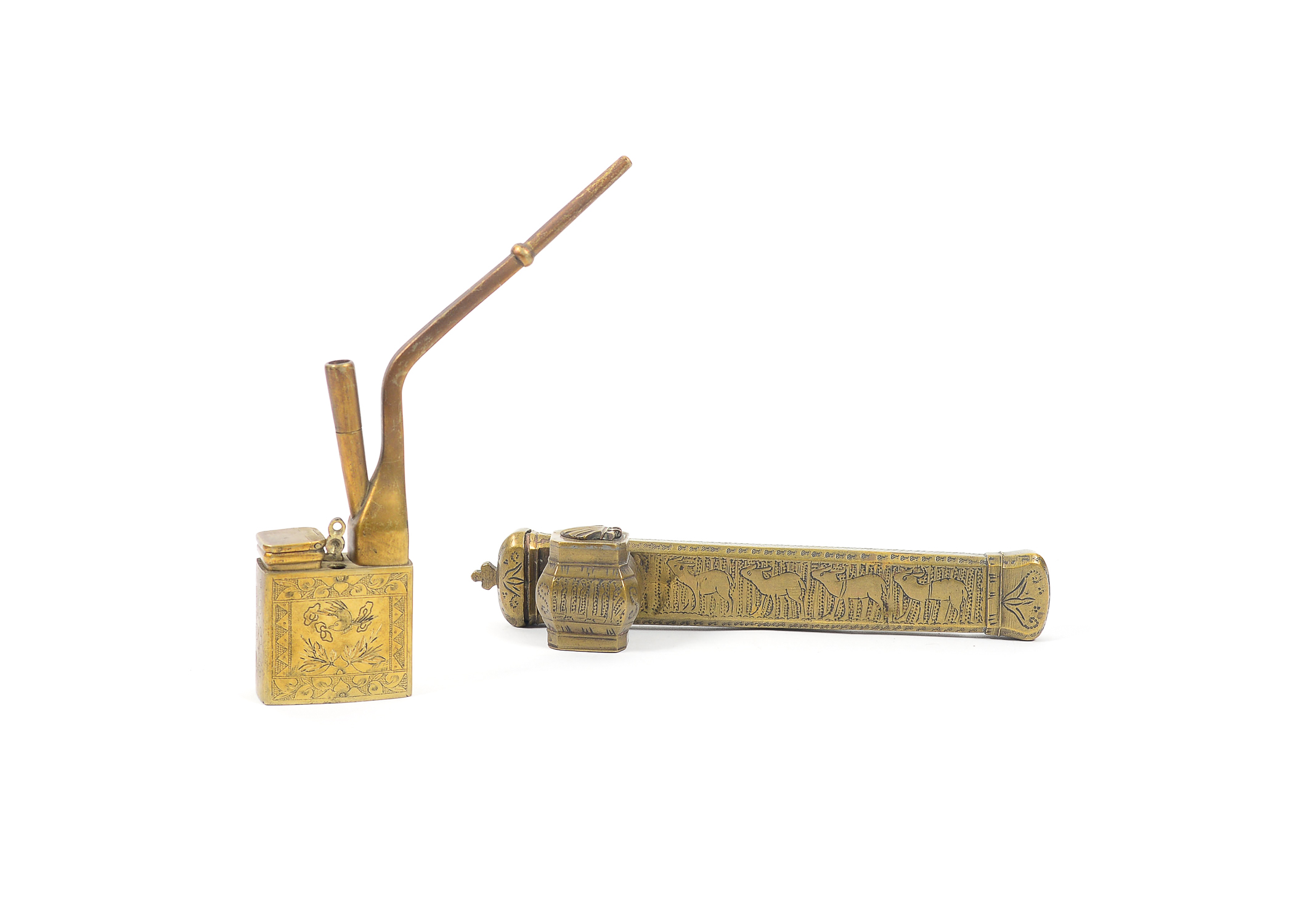 Pair of Brass Incense Holders