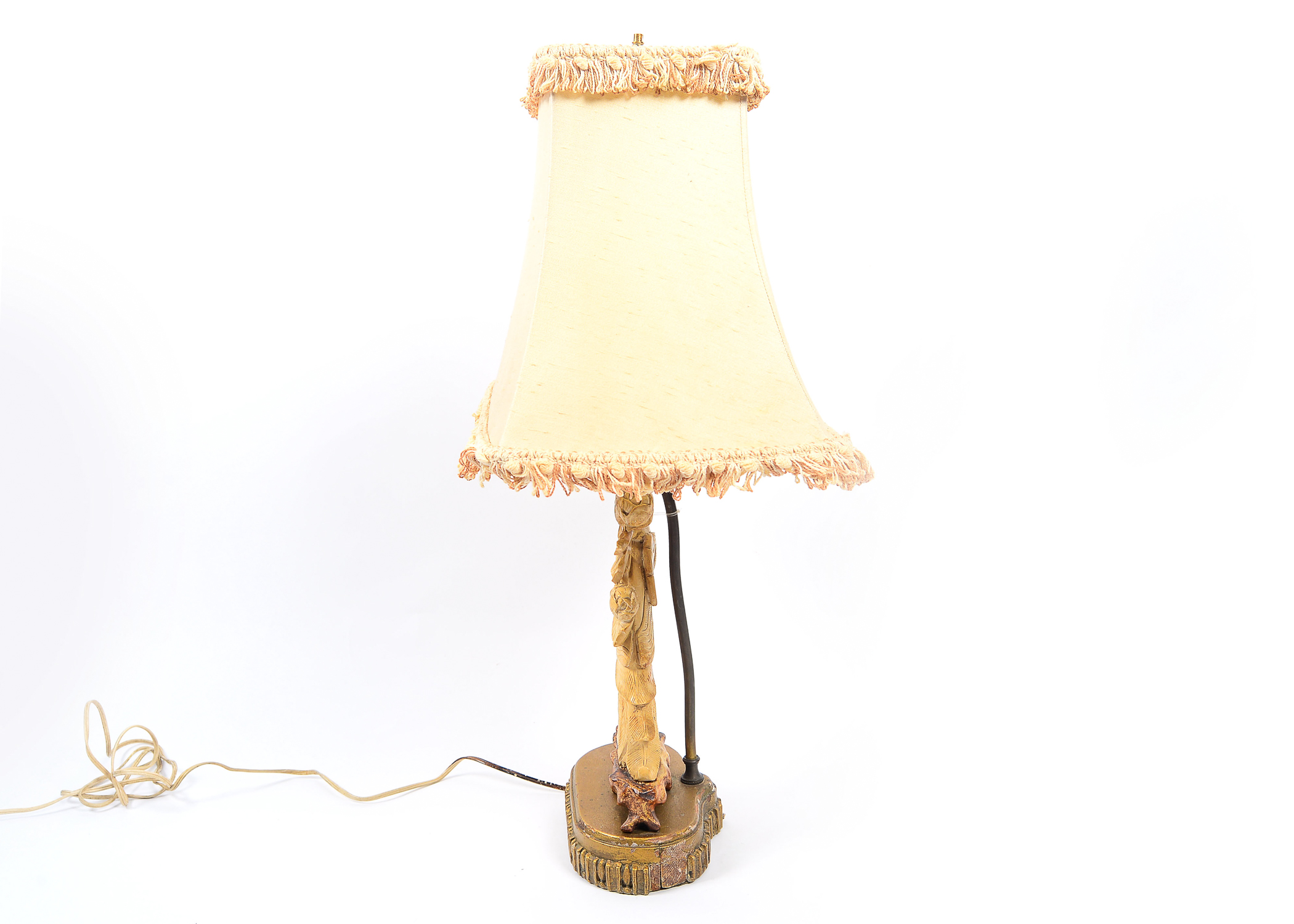 Hand Carved Stone Japanese Table Lamp