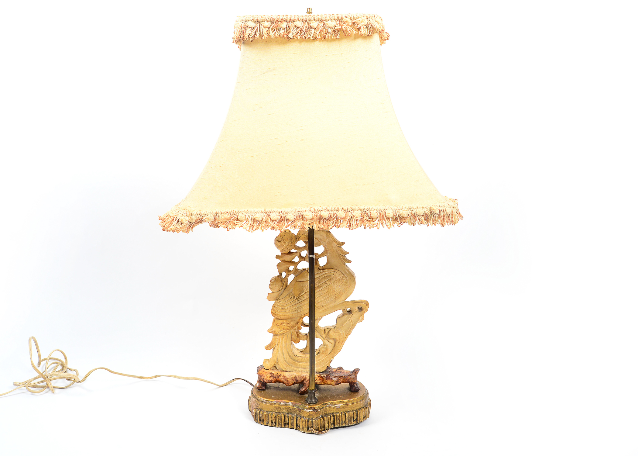Hand Carved Stone Japanese Table Lamp