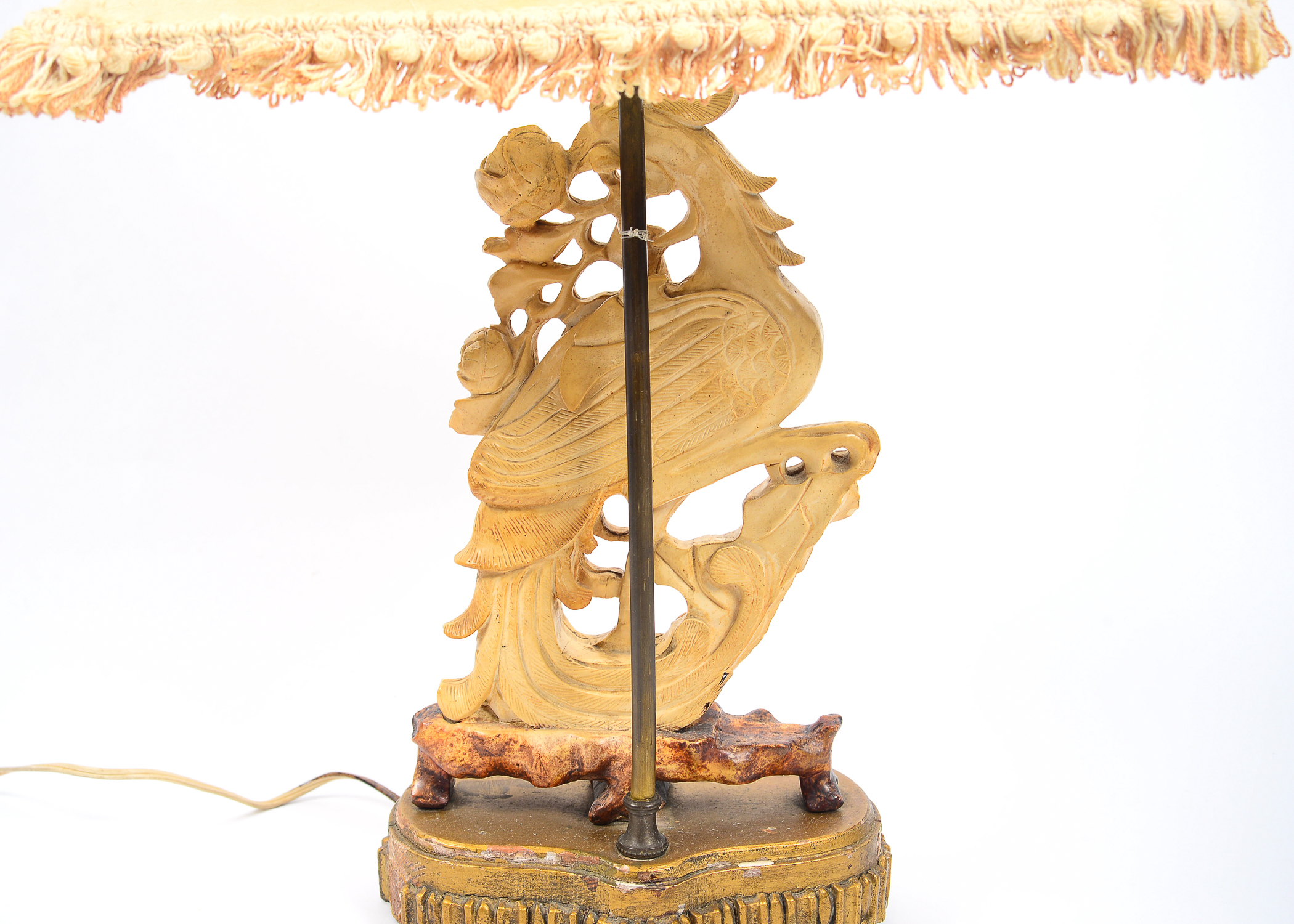 Hand Carved Stone Japanese Table Lamp