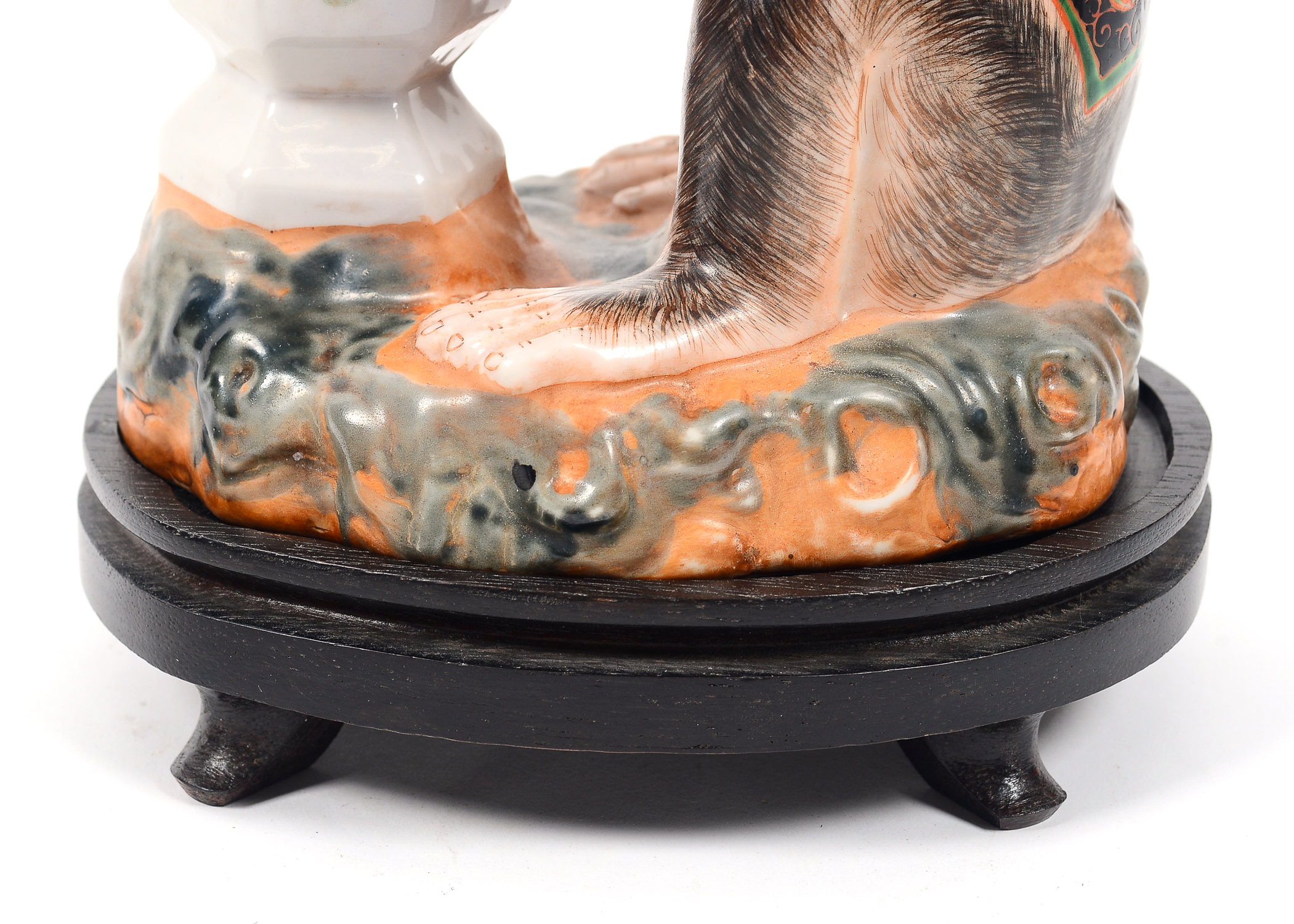 Pair of Hand Painted Figural Monkey Vases