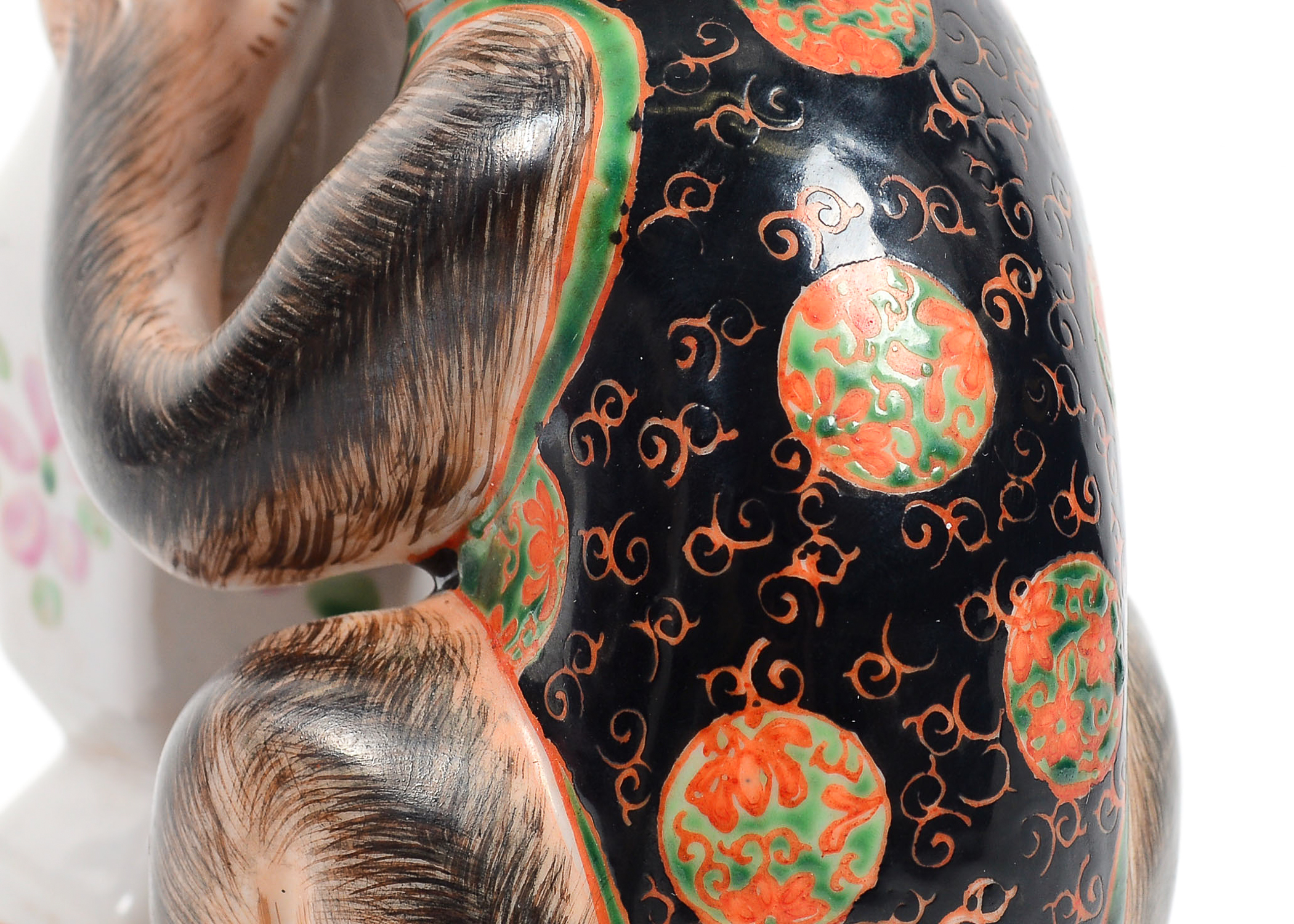 Pair of Hand Painted Figural Monkey Vases