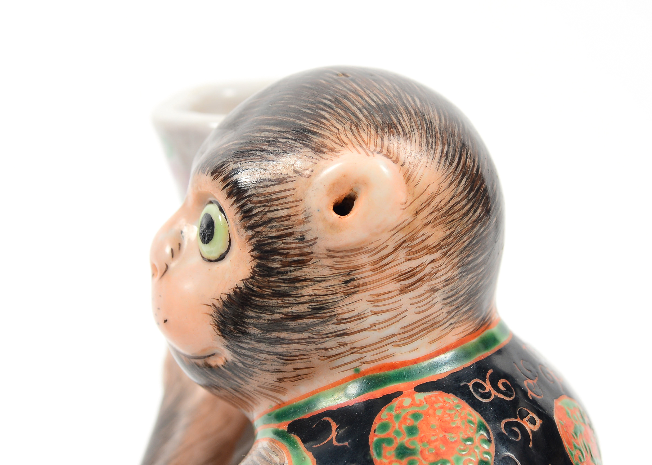 Pair of Hand Painted Figural Monkey Vases