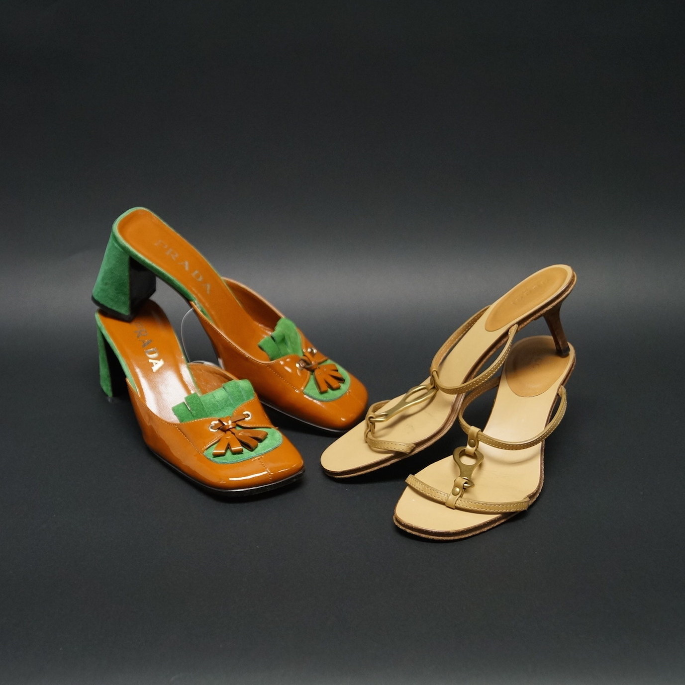 Prada Mules and Gucci Sandals, Size 36.5 and 5.5