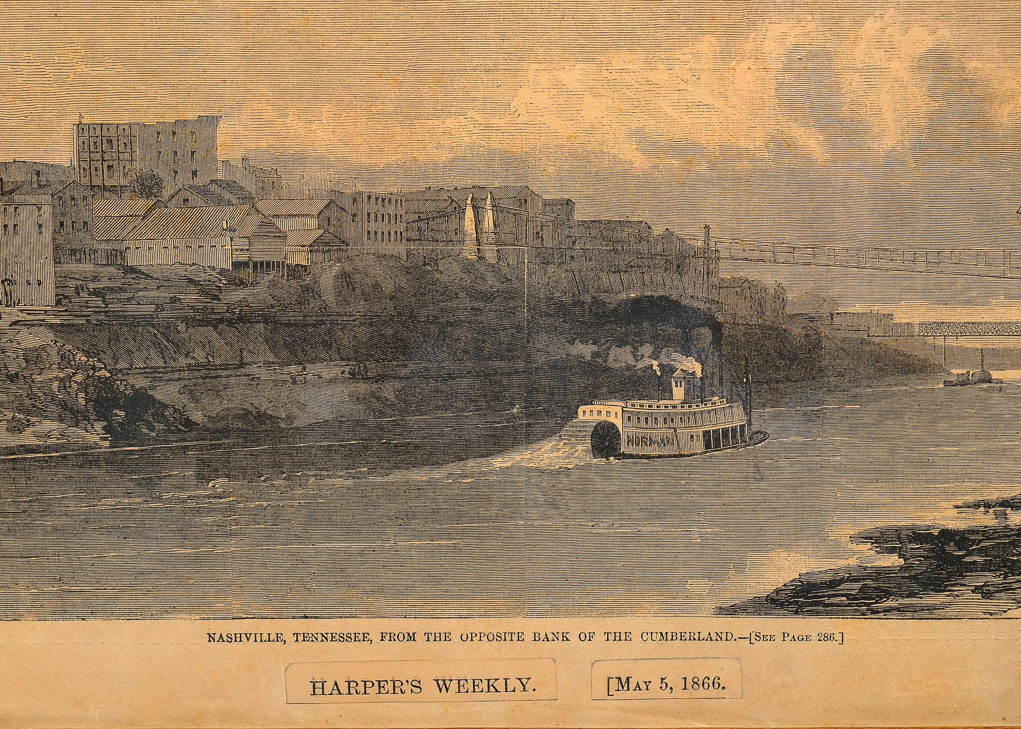 1866 Print of Nashville from Harper's Weekly