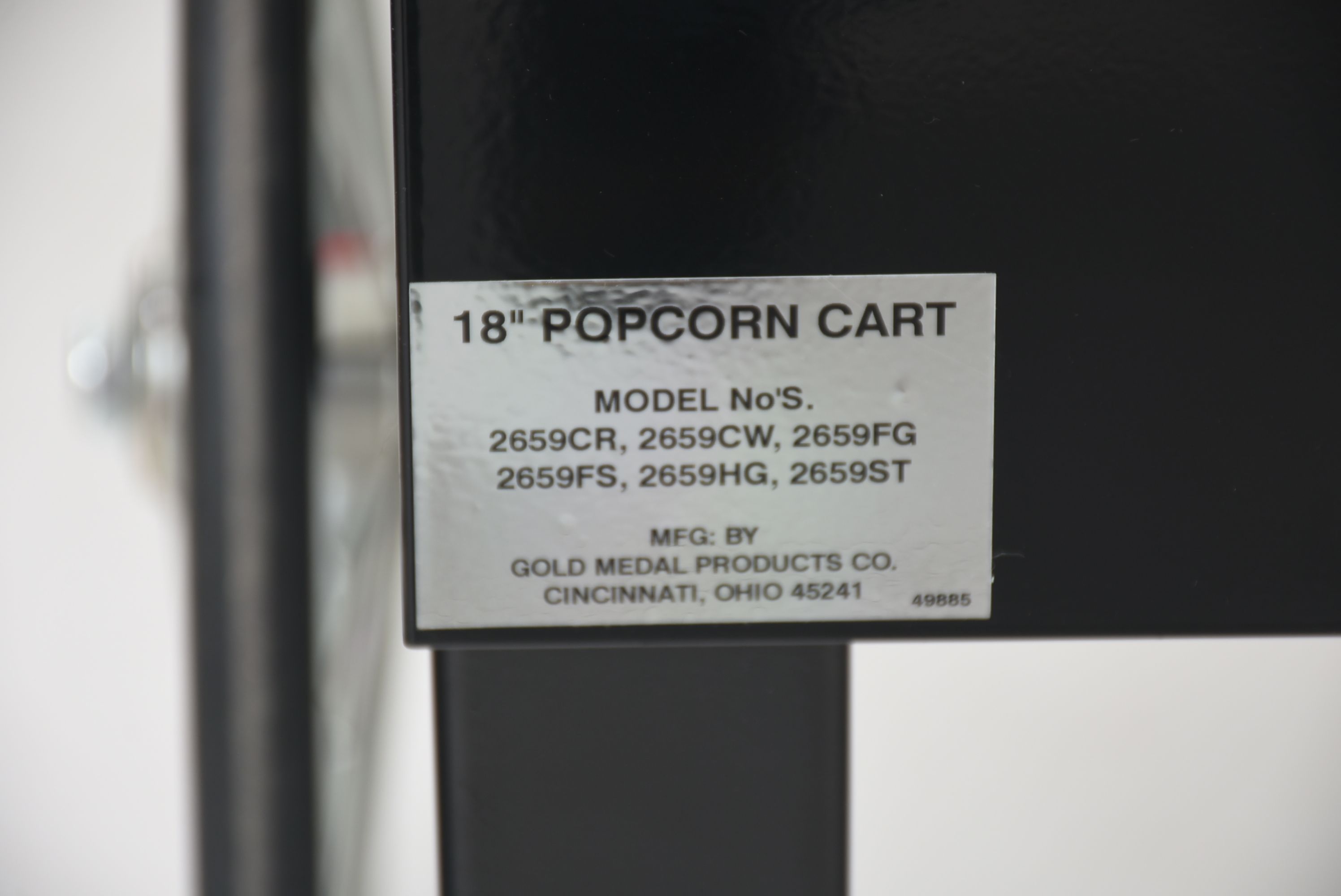 Gold Medal "Antique Deluxe 60 Special" Popcorn Machine