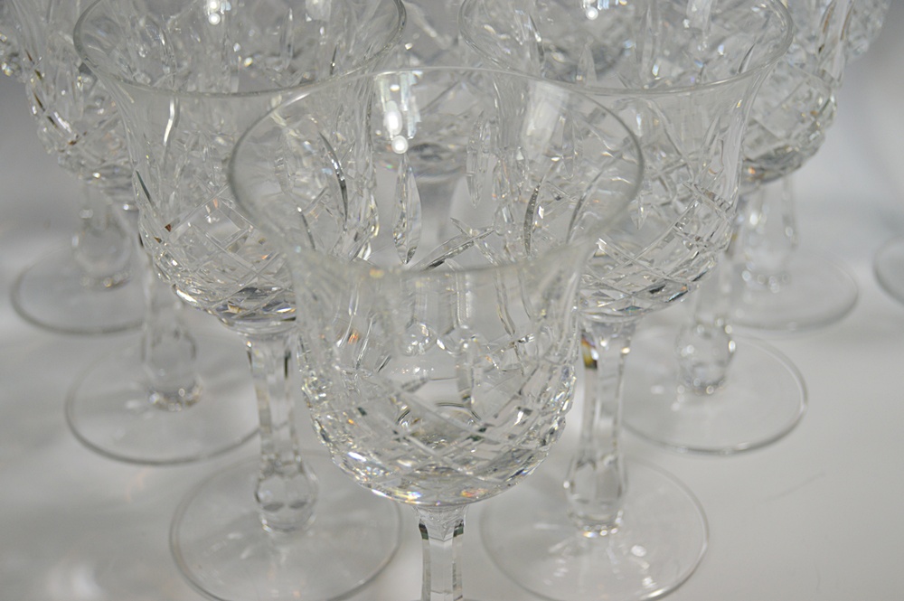 Set of Twelve Crystal Wine Goblets