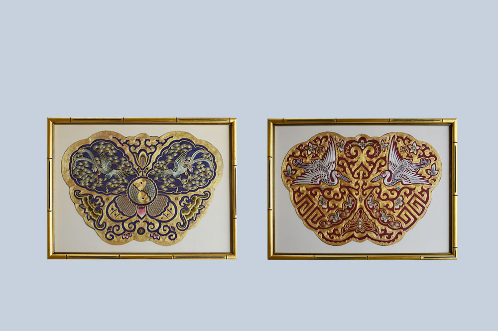 Pair of Framed Embroidered Chinese Silks