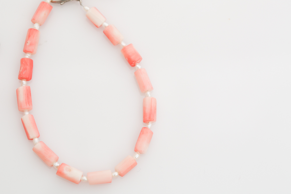 Coral, Blister Pearl, and Turquoise Earrings and Bracelet