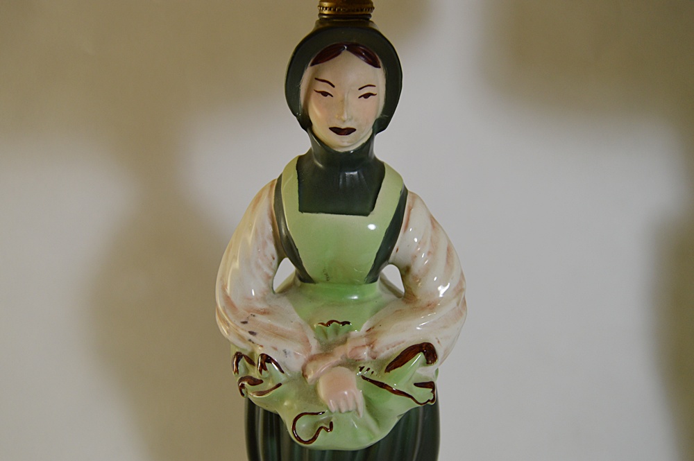 Pair of 1930s Figural Ceramic Lamps