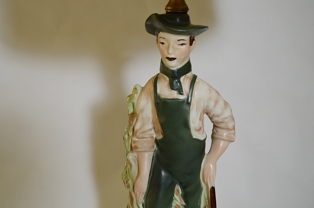 Pair of 1930s Figural Ceramic Lamps