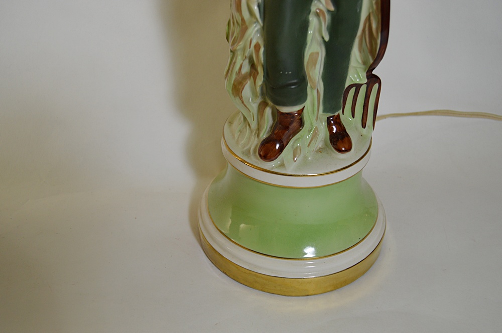 Pair of 1930s Figural Ceramic Lamps