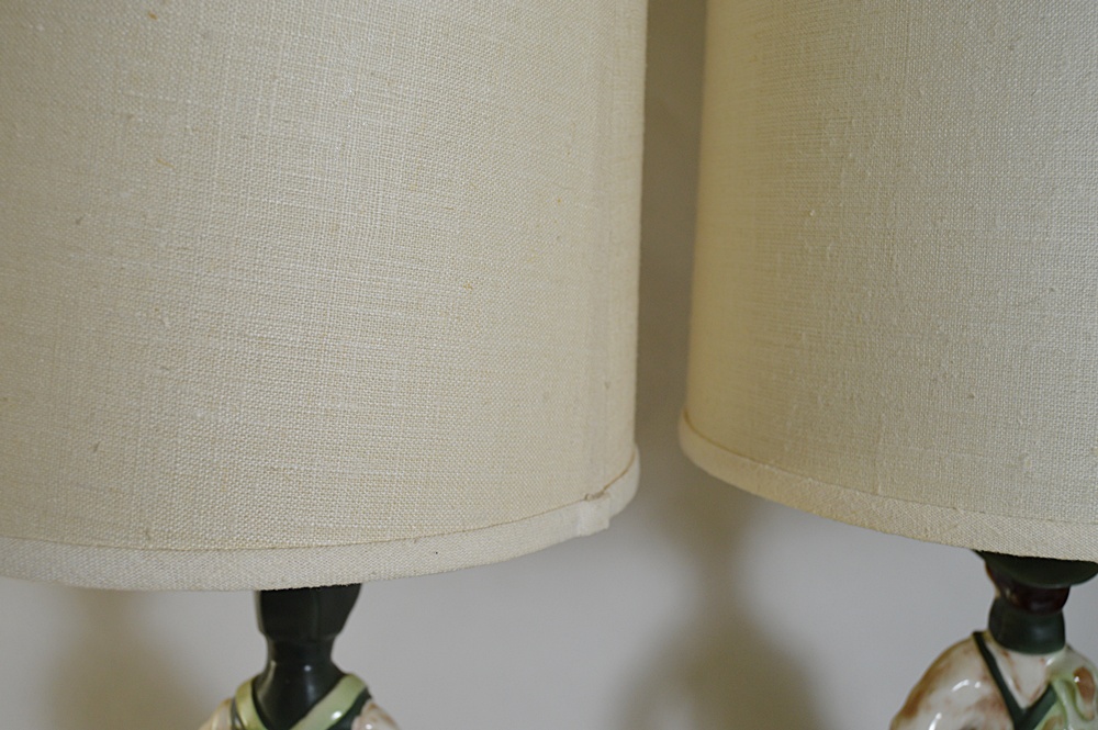 Pair of 1930s Figural Ceramic Lamps