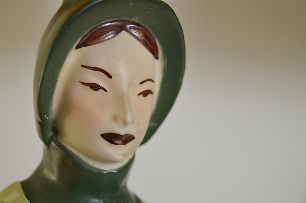 Pair of 1930s Figural Ceramic Lamps