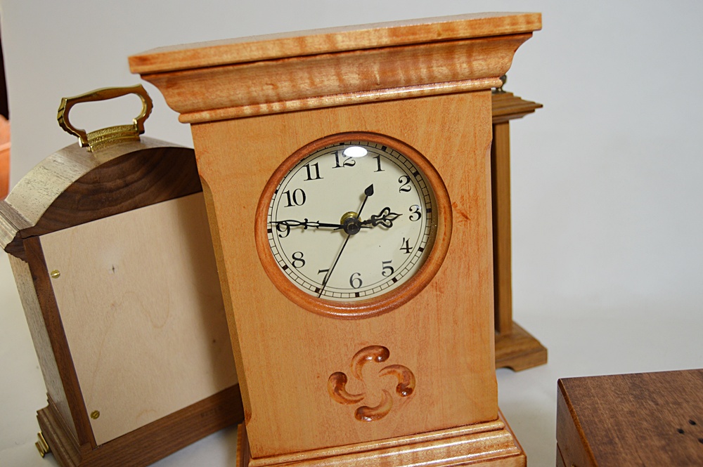 Collection of Wood Case Clocks with Hamilton