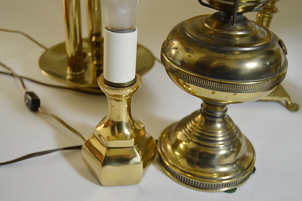 Group of Brass Table Lamps