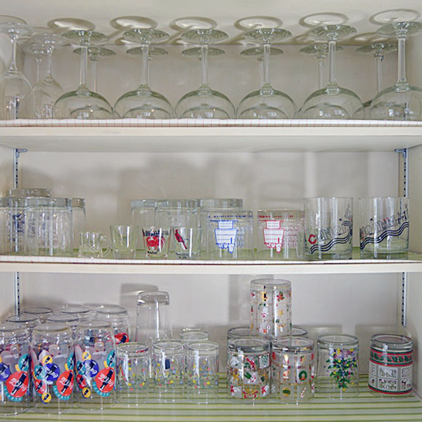 Three Shelves of Glassware