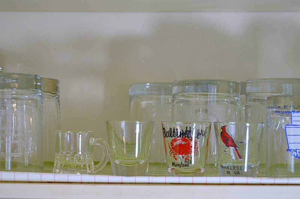Three Shelves of Glassware