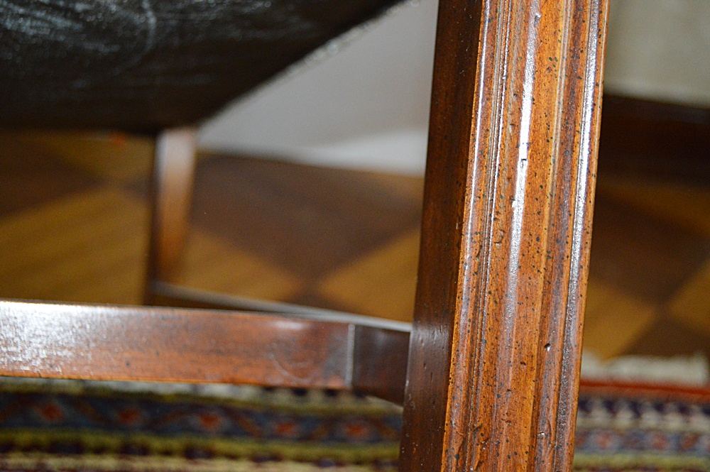 Chippendale Style Wingback Chair in Handwoven Upholstery