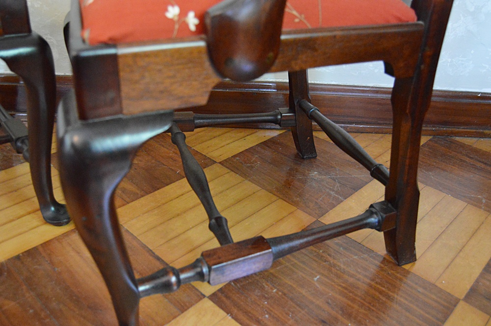 The Bartley Collection Mahogany Queen Anne Style Armchairs