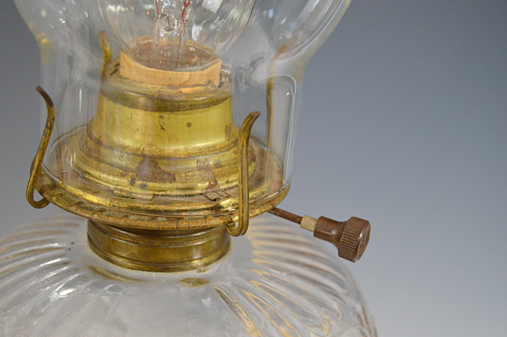 Vintage Kerosene Lamps, One Electrified