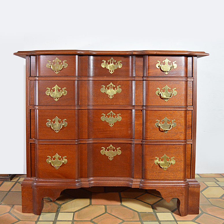 The Bartley Collection Chippendale Style Mahogany Block Front Chest