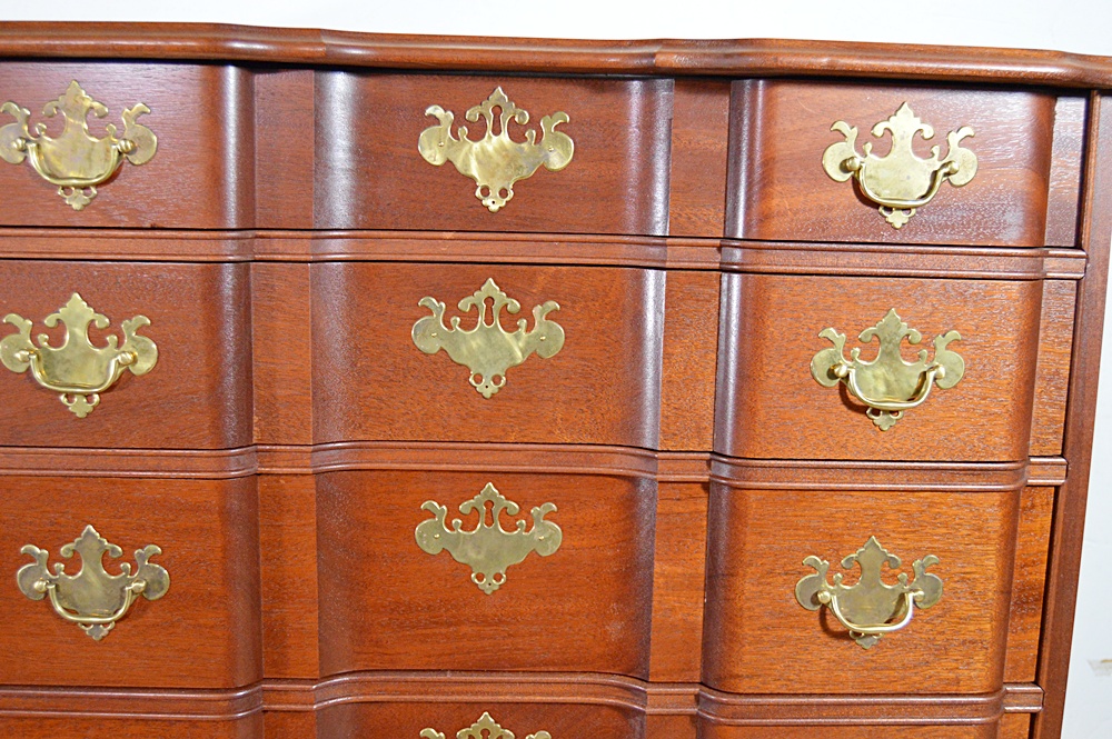 The Bartley Collection Chippendale Style Mahogany Block Front Chest