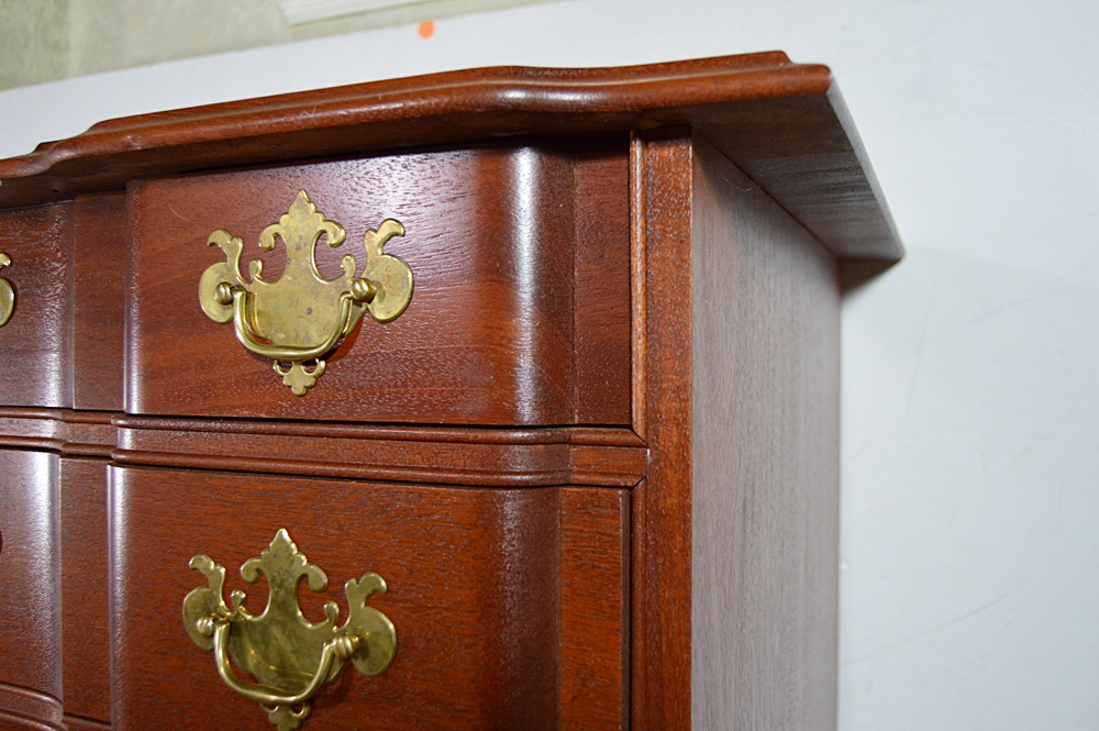 The Bartley Collection Chippendale Style Mahogany Block Front Chest