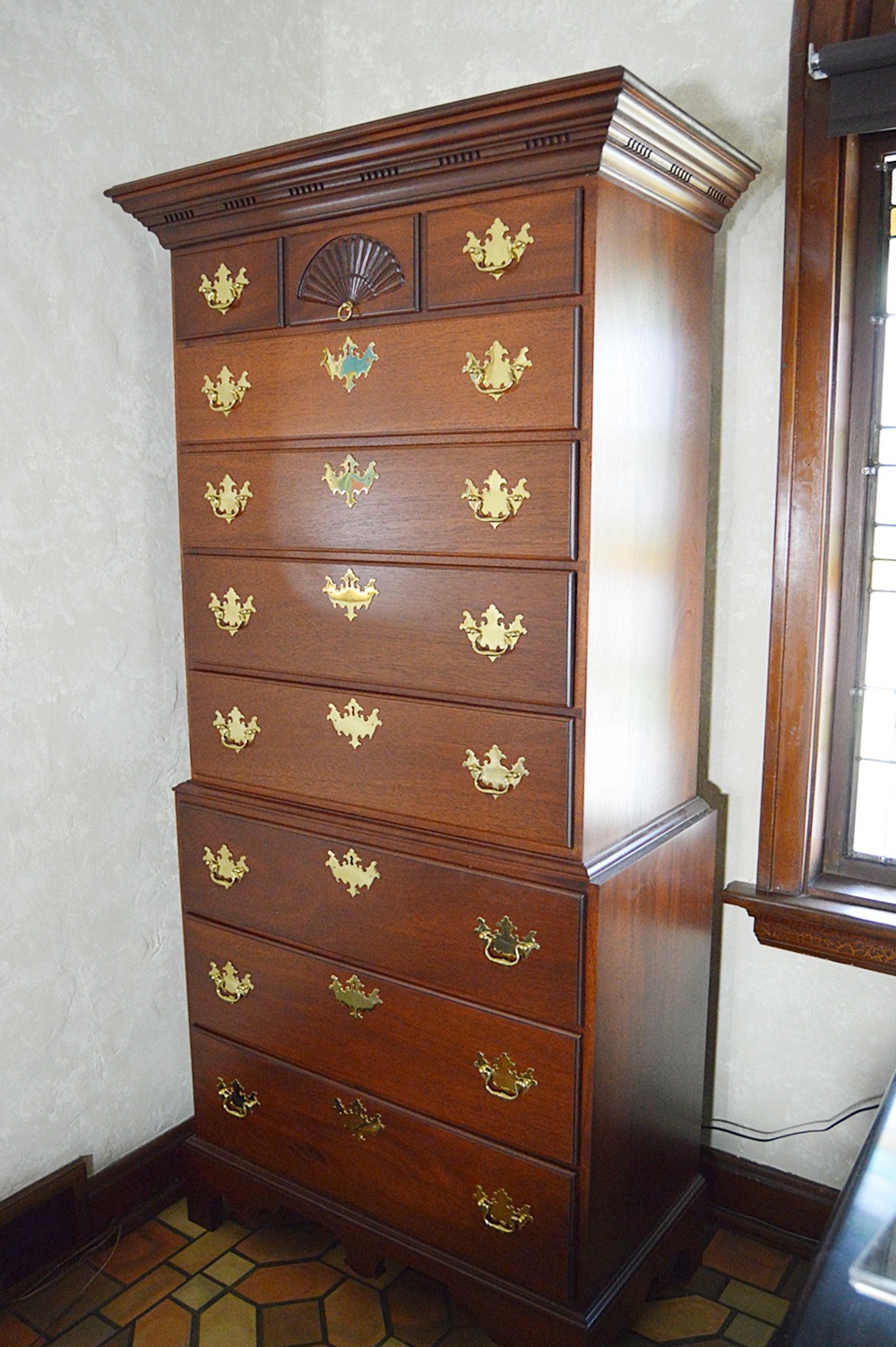 The Bartley Collection Chippendale Style Mahogany Chest on Chest